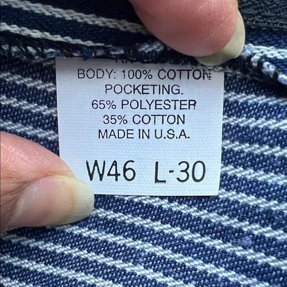 VINTAGE DEADSTOCK Pointer Brand Hickory Striped Carpenter Jeans Size 46x30